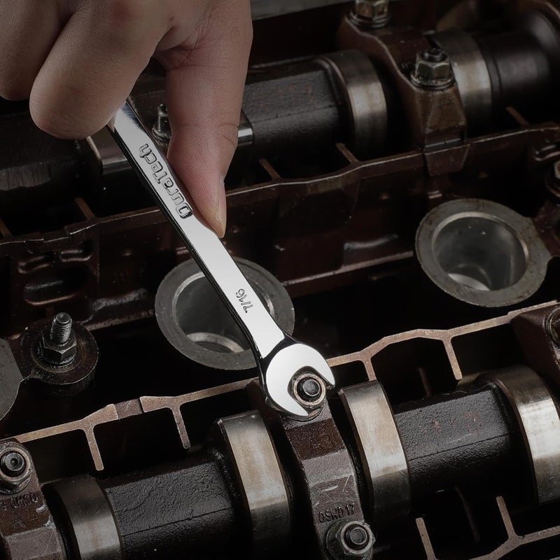 DURATECH 7/16" Combination Wrench, SAE, CR-V Constructed with Mirror Polish, 12-Point, 15-Degree Offset - Image 5